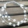 Perlenarmband filigran minimalistisch runde Perlen auf Draht, echte Perlen Armband Hochzeitsschmuck Sterling Silber Bild 1