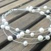Perlenarmband filigran minimalistisch runde Perlen auf Draht, echte Perlen Armband Hochzeitsschmuck Sterling Silber Bild 3