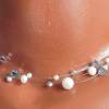 Brautkette, echte Perlen zur Hochzeit, Kristall und Silber , Perlen mit Glitzer Bild 3