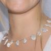 Hochzeitsschmuck Keshi Perlen,  Brautkette schwebende Perlen, leichter Brautschmuck Bild 2