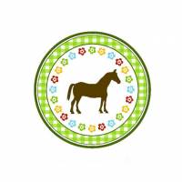 20 Aufkleber / Sticker MOTIV  Pferd grün Bild 1