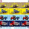 24 Schuhaufkleber | Fahrzeuge 2 - Bagger - Mähdrescher - Traktor  - LKW + Schutzfolie  - 3 x 3 cm Bild 2