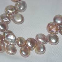 Zartrosa Perlenkette aus buschigen Keshiperlen, bester Glanz Bild 2