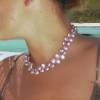 Zartrosa Perlenkette aus buschigen Keshiperlen, bester Glanz Bild 3