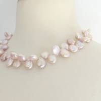 Zartrosa Perlenkette aus buschigen Keshiperlen, bester Glanz Bild 4