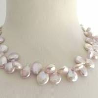 Zartrosa Perlenkette aus buschigen Keshiperlen, bester Glanz Bild 6