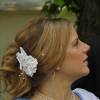 Haarschmuck für Hochzeit, Braut oder Blumenkind,  Häkelblumen Bild 3