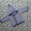 Strickjacke mit Kapuze Größe 74/80 grau kapuzenjacke pullover handarbeit gestrickt babyjacke unisex geschenk geburt Bild 5