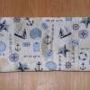 Waschbare Masken-Tasche maritim Motiv Anker Muscheln blau weiß Nordsee Masken-Etui mit Stickerei Monogramm für Masken Bild 5