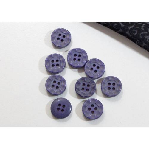 9 kleine Vintage Knöpfe 12mm lila 4 Loch Kunststoffknöpfe, Blusenknöpfe, Puppenkleider, Trödel Dings da