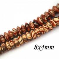 Holz Perlen Abacus braune Streifen Muster 8 mm x 4 mm Bild 1