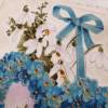 Lavendelkissen Herz Vergißmeinnicht 15x13cm weiß blau Handmade Bild 3