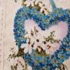 Lavendelkissen Herz Vergißmeinnicht 15x13cm weiß blau Handmade Bild 4