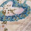 Lavendelkissen Herz Vergißmeinnicht 15x13cm weiß blau Handmade Bild 5