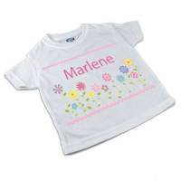 T-Shirt, Kinder T-Shirt mit Namen, Mädchen, Motiv Blumen Bild 1