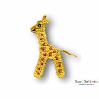 Giraffe, Häkelapplikation, gehäkelte Giraffe, Applikation, Aufnäher, Häkelbild, Häkelgiraffe Bild 1