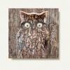 EULE RUSTIKAL Waldtiere Vögel Tierbild auf Holz Leinwand Kunstdruck Wanddeko Baum Borke Landhausstil Shabby Chic kaufen Bild 1