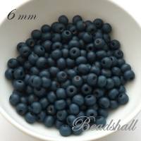 50 Holzperlen 6 mm Perlen Farbe Marineblau (gefärbt) Bild 1