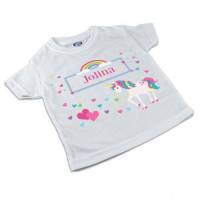 T-Shirt, Kinder T-Shirt mit Namen, Mädchen, Motiv Einhorn Bild 1