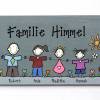 Individuelles Geschenk für Familien. Türschild aus Holz personalisiert mit Namen und Figuren. Haustürschild, Holzschild. Bild 2