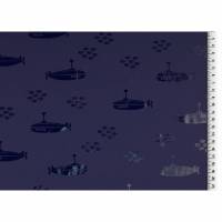 14,90 Euro/m Regenjackenstoff, U-Boote , dunkelblau Bild 1