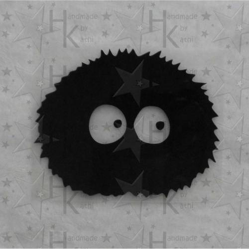 Bügelbild - Süßer Wuschel / Monster / Kopf / Knäuel mit Augen - viele mögliche Farben