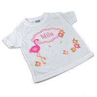 T-Shirt, Kinder T-Shirt mit Namen, Mädchen, Motiv Flamingo Bild 1