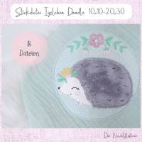 Digitale Stickdatei Igelchen Doodle 10x10 - 20x30 cm (4x4 - 8x12") Stickrahmen Bild 1