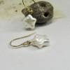 Perlen-Ohrringe Sterne, weiße sehr zarte Ohrhänger mit gold Bild 4