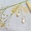 Perlen-Ohrringe Sterne, weiße sehr zarte Ohrhänger mit gold Bild 8