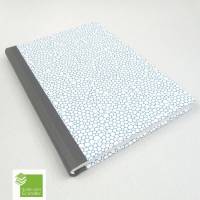 Notizbuch, blau grau, A5, pastell, handgefertigt, 200 Seiten Recyclingpapier Bild 1
