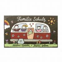 Schieferschild Camping,Familienschild,Türschild Wohnwagen,Namensschild,handbemalt,individuell personalisiert Bild 1