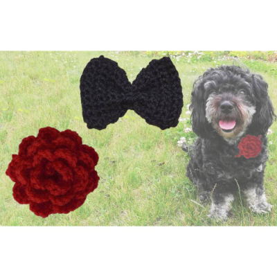 Häkelanleitung Fliege oder Rose für Deinen Hund