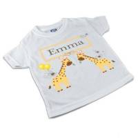 T-Shirt, Kinder T-Shirt mit Namen, Mädchen, Motiv Giraffen Bild 1