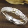 Schmaler Ring aus Silber 925/- mit Brillant, Zerknittert 3-4 mm Bild 5