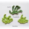 Ein gehäkeltes Seegras in 2 Farben zur Wahl - Häkelapplikation - Aufnäher - grün, apfelgrün Bild 2