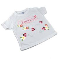 T-Shirt, Kinder T-Shirt mit Namen, Mädchen, Motiv Marienkäfer rosa Bild 1