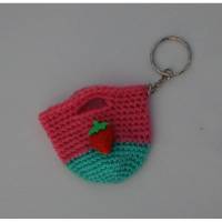 Amigurumi Schlüsselanhänger Tasche Erdbeere  amigoll9  Deko  Handarbeit Bild 1