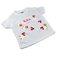 T-Shirt, Kinder T-Shirt mit Namen, Mädchen, Motiv Marienkäfer rot Bild 1