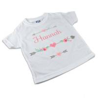 T-Shirt, Kinder T-Shirt mit Namen, Mädchen, Motiv Pfeil rosa Bild 1