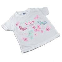 T-Shirt, Kinder T-Shirt mit Namen, Mädchen, Motiv Schmetterlinge Bild 1