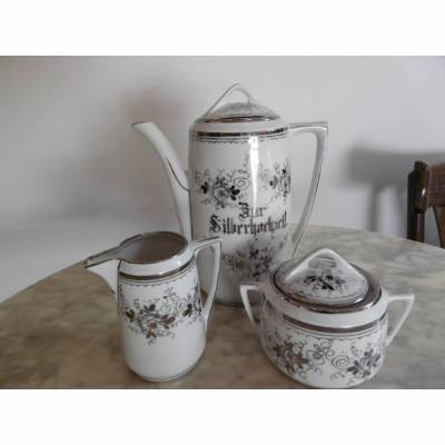 VINTAGE *** Zur Silberhochzeit *** 3 - teiliges Kernstück