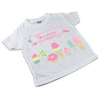 T-Shirt, Kinder T-Shirt mit Namen, Mädchen, Motiv Süssigkeiten Bild 1
