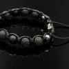Herren Edelsteinen Armband aus Lava Hämatit und Onyx mit Knotenverschluss, Makramee Armband, 10 mm Bild 4