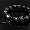 Herren Edelsteinen Armband aus Lava Hämatit und Onyx mit Knotenverschluss, Makramee Armband, 10 mm Bild 5
