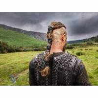 Kleines Krieger Haarband - Ragnar Loðbrók - Schwarz Viking Haare Band aus Leder Bild 4