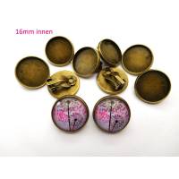 10 x Ohrclips Bronzefarben für 16mm Cabochon Clipse Ohrclipse Ohrring ohne Loch kein Ohrloch (CL7) Bild 1