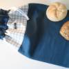 Brotbeutel *Farina grau* Baumwolle blau mit Kordel von friess-design Bild 3