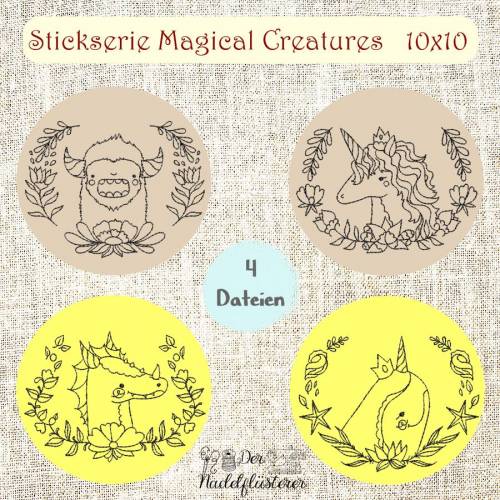 Digitale Stickserie Magical Creatures 10x10 (4x4") Stickrahmen