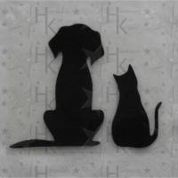 Bügelbild - Hund & Katze (Tierliebe) - viele mögliche Farben Bild 1